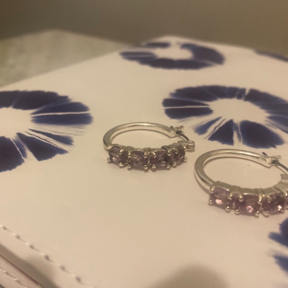 Lilac Stone Earrings - Picture 2 of 2